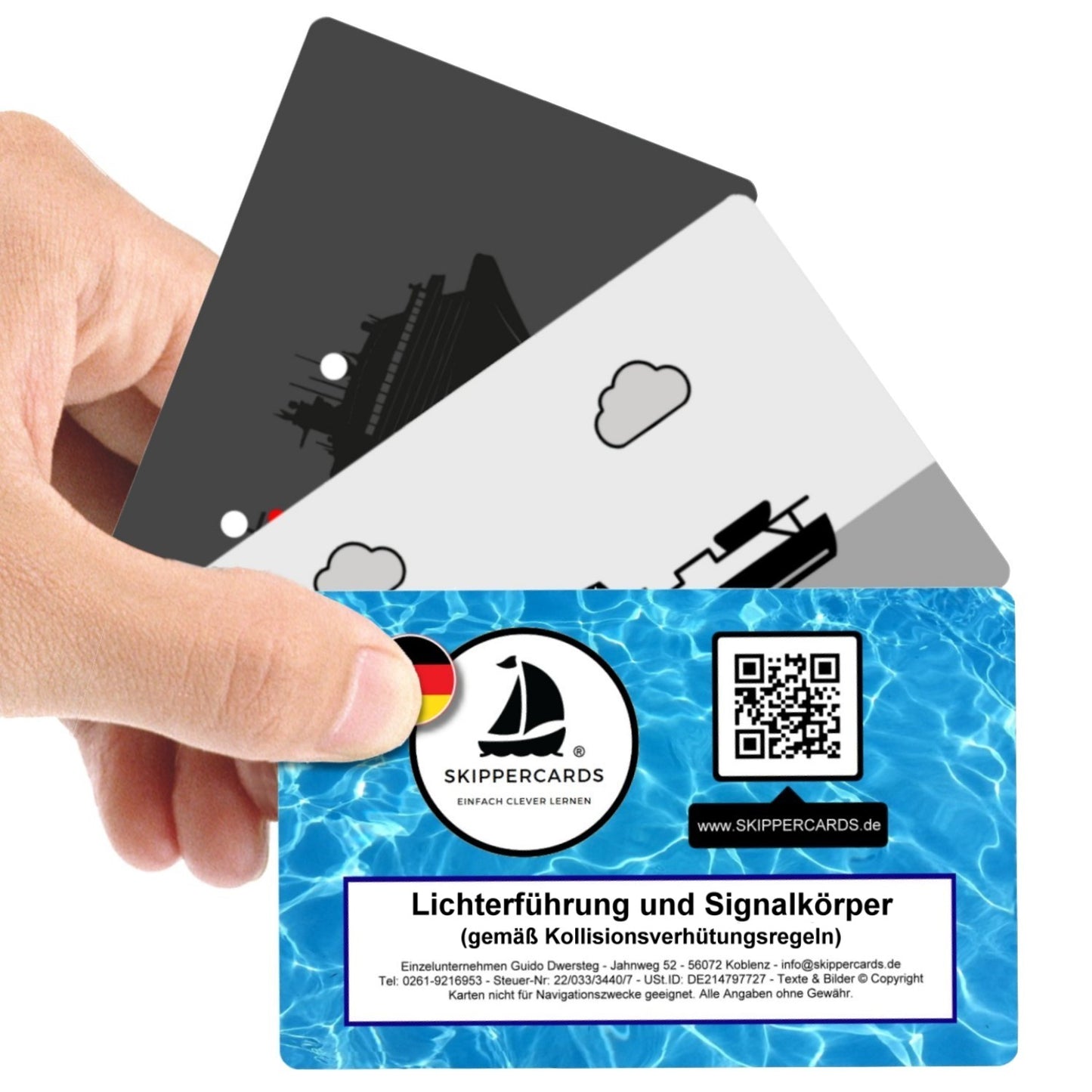 SKIPPERCARDS - 49 nautische Lernkarten - Lichterführung und Signalkörper gemäß KVR