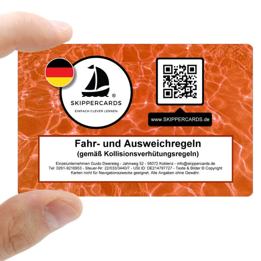 SKIPPERCARDS - 48 nautische Lernkarten - Fahrregeln und Ausweichregeln gemäß KVR