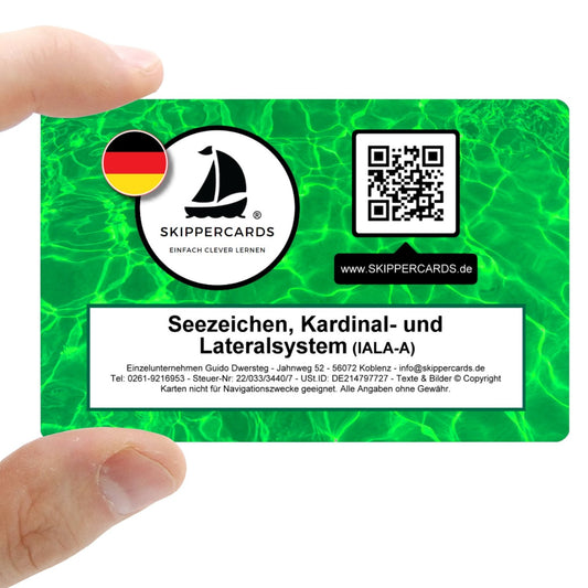 SKIPPERCARDS - 50 nautische Lernkarten - Seezeichen, Kardinal- und Lateralsystem