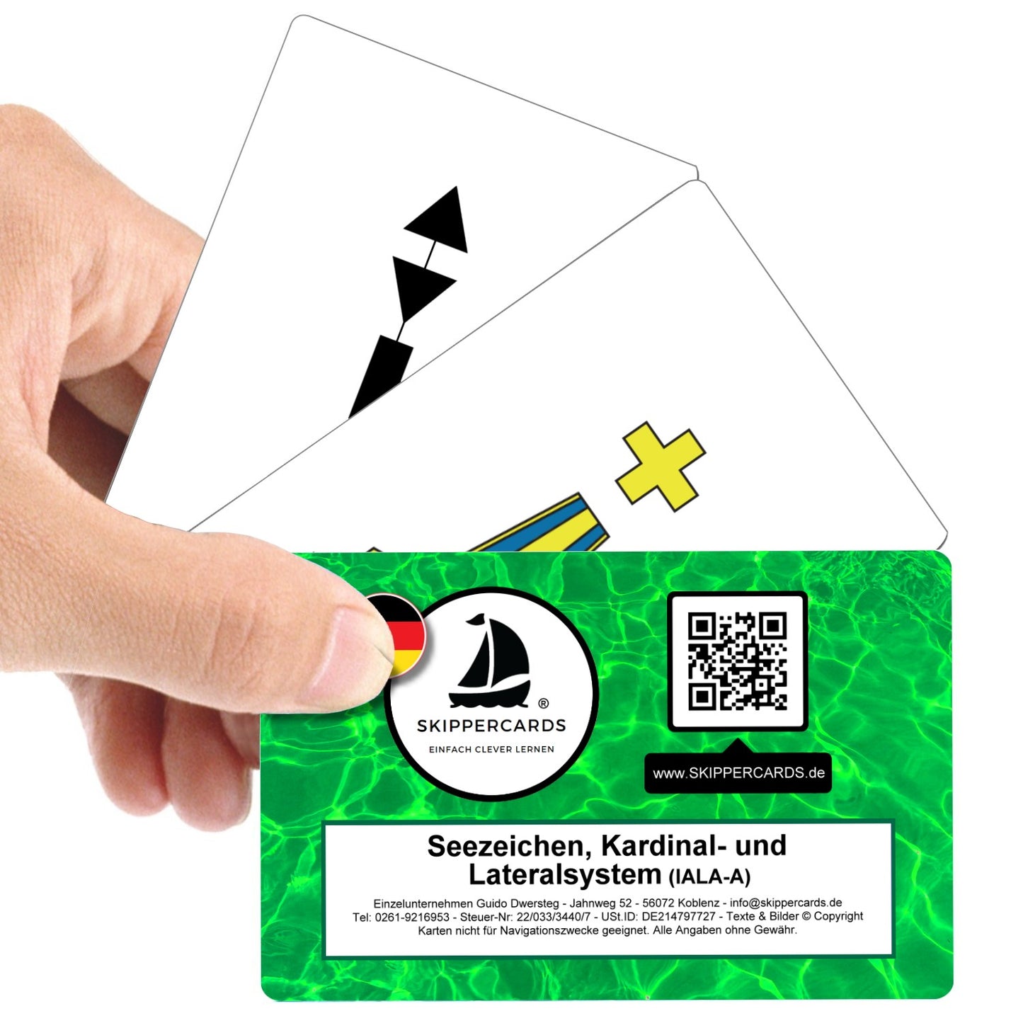 SKIPPERCARDS - 50 nautische Lernkarten - Seezeichen, Kardinal- und Lateralsystem