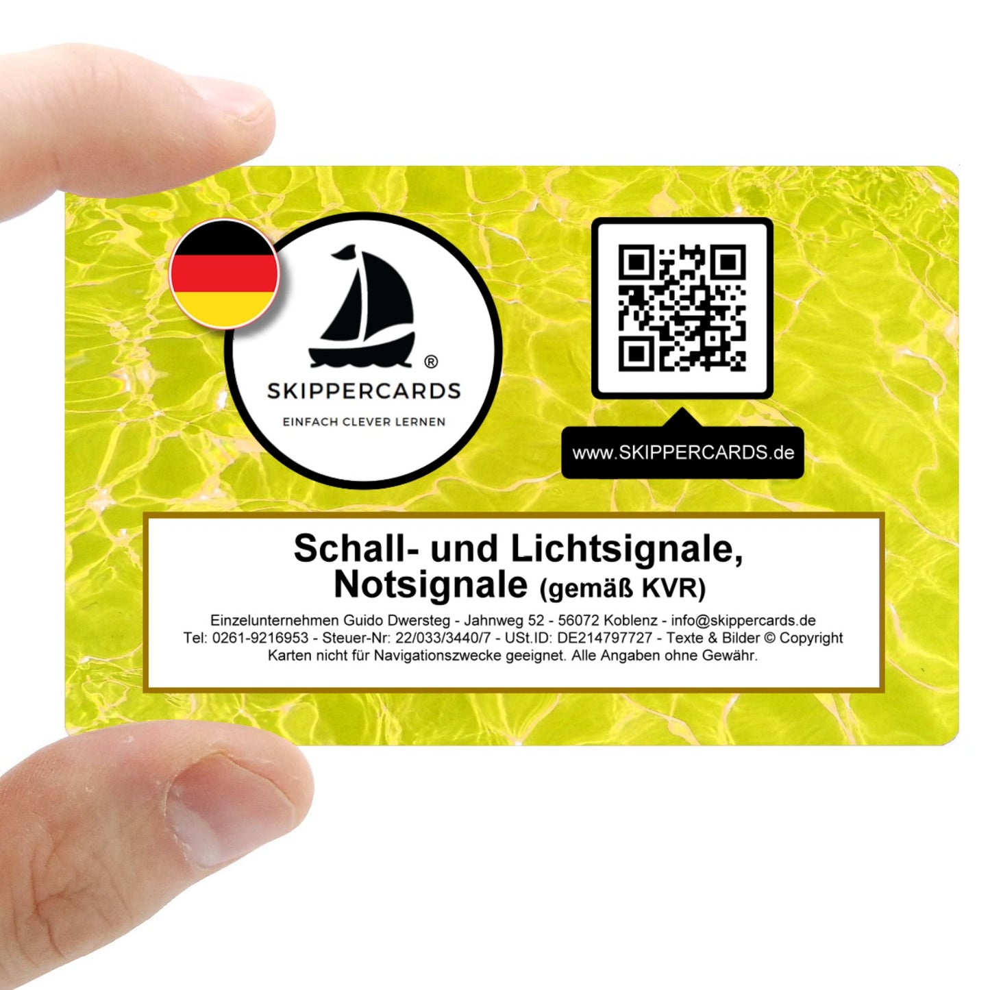 SKIPPERCARDS - 47 Sportboot Lernkarten - Schallsignale, Lichtsignale und Notsignale gemäß KVR