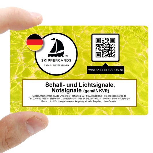 SKIPPERCARDS - 47 Sportboot Lernkarten - Schallsignale, Lichtsignale und Notsignale gemäß KVR